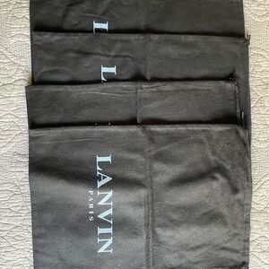 Lanvin Black Fabric with Light Blue Text